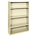 Lorell® Fortress Series Steel Modular Shelving Bookcase, 4-Shelf, 60"H x 34-1/2"W x 13"D, Putty