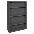 Lorell® Fortress Series Steel Modular Shelving Bookcase, 4-Shelf, 60"H x 34-1/2"W x 13"D, Black