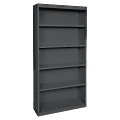 Lorell® Fortress Series Steel Modular Shelving Bookcase, 5-Shelf, 72"H x 34-1/2"W x 13"D, Black 1 thumbnail image