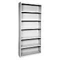 Lorell® Fortress Series Steel Modular Shelving Bookcase, 6-Shelf, 82"H x 34-1/2"W x 13"D, Light Gray