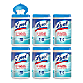 Lysol Disinfecting Wipes - Wipe - 12 fl oz (0.4 quart) - Ocean Fresh Scent - 110 / Canister - 6 / Carton - White