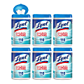 Lysol Disinfecting Wipes - Wipe - 12 fl oz (0.4 quart) - Ocean Fresh Scent - 110 / Canister - 6 / Carton - White 1 thumbnail image