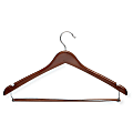 Honey-Can-Do Wood Contoured Suit Hangers, Cherry, Pack Of 6
