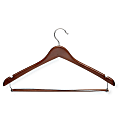 Honey-Can-Do Wood Contoured Suit Hangers, Cherry, Pack Of 6 1 thumbnail image
