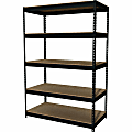 Lorell® 5-Shelf Riveted Steel Shelving, 72"H x 48"W x 24"D, Black 1 thumbnail image
