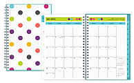 Today's Teacher by Blue Sky™ Wire-O Weekly/Monthly Planners, 5" x 8", Dots, July 2016 to June 2017