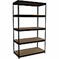 Lorell® 5-Shelf Riveted Steel Shelving, 84"H x 48"W x 24"D, Black