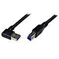 StarTech.com 1m Black SuperSpeed USB 3.0 Cable - Right Angle A to B - M/M - 3.28ft USB Data Transfer Cable  - USB3SAB1MRA 1 thumbnail image