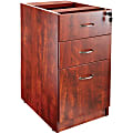 Lorell® Essentials 22"D Vertical 3-Drawer Fixed Pedestal File Cabinet, Metal, Cherry
