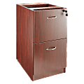 Lorell® Essentials 16"W Vertical 2-Drawer Fixed Pedestal File Cabinet For Computer Desk, Mahogany