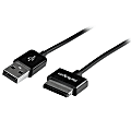 StarTech.com 3m Dock Connector to USB Cable for ASUS® Transformer Pad and Eee Pad Transformer / Slider - First End: 1 x Type A Male USB - Second End: 1 x Male Proprietary Connector - Shielding - Black