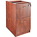 Lorell® Essentials 16"W Vertical 2-Drawer Fixed Pedestal File Cabinet For Computer Desk, Cherry