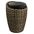 Elama Wicker Outdoor Ottoman Chair, Brown