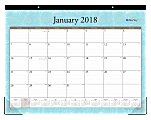 Blue Sky™ Monthly Desk Pad Calendar, 22" x 17", 50% Recycled, Knightsbridge, January to December 2018 (101551)