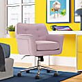 Serta® Ashland Home Mid-Back Office Chair, Twill Fabric, Lilac/Chrome