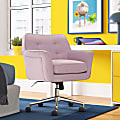 Serta® Ashland Home Mid-Back Office Chair, Twill Fabric, Lilac/Chrome 1 thumbnail image