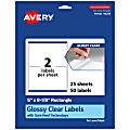 Avery® Glossy Permanent Labels With Sure Feed®, 94259-CGF25, Rectangle, 5" x 8-1/8", Clear, Pack Of 50 1 thumbnail image