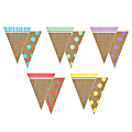 Teacher Created Resources Shabby Chic Pennants, 8 3/4" x 6 3/4", Multicolor, Pack Of 16 1 thumbnail image