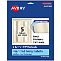 Avery® Pearlized Permanent Labels With Sure Feed®, 94262-PIP50, Rectangle, 9-3/4" x 1-1/4", Ivory, Pack Of 250 Labels