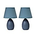 Simple Designs Mini Egg Oval Ceramic Table Lamp, 9-1/2"H, Blue, Set Of 2 Lamps 1 thumbnail image