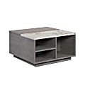 Sauder® East Rock Coffee Table With Lift Top, 17-1/4”H x 31-1/8”W x 31-1/8”D, Ashen Oak/Faux White Marble