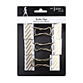 See Jane Work® Binder Clips, Gold Stripe, Pack Of 6