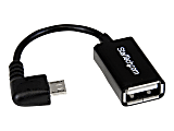 StarTech.com 5in Right Angle Micro USB to USB OTG Host Adapter M/F - Angled Micro USB Male to USB A Female O - UUSBOTGRA 1 thumbnail image