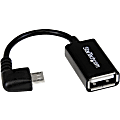 StarTech.com 5in Right Angle Micro USB to USB OTG Host Adapter M/F - Angled Micro USB Male to USB A Female O - UUSBOTGRA 1 thumbnail image