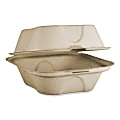 World Centric® Fiber Hinged Containers, 3-1/4”H x 6-1/2”W x 6”D, Natural, Pack Of 500 Containers