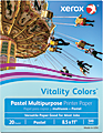 Xerox® Vitality Colors™ Color Multi-Use Printer & Copy Paper, Blue, Letter (8.5" x 11"), 500 Sheets Per Ream, 20 Lb, 30% Recycled