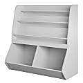 Ameriwood Home Nathan Kids 37”H 3-Cube Toy Storage Bookcase, Gray