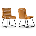 Glamour Home Aulani Upholstered Dining Chairs With Puffy Cushions, Light Brown, Set Of 2 Chairs 1 thumbnail image