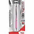 Pentel® EnerGel™ Alloy Retractable Gel Pens, Medium Point, 0.7 mm, Metallic Pink Barrel, Black