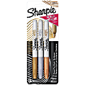 Sharpie® Metallic Permanent Markers, Fine Point, Assorted Colors, Pack Of 3