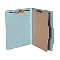 ACCO® Durable Pressboard Classification Folders, Letter Size, 2" Expansion, 1 Partition, 60% Recycled, Sky Blue, Box Of 10