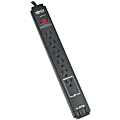 Tripp Lite Surge Protector Power Strip 120V USB 6 Outlet 6' Cord 990 Joule TAA, TLP606USBBTAA 1 thumbnail image