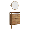 Sauder® International Lux 31"W Wall-Mount Entryway Shoe Cabinet With Round Mirror, Sindoori Mango 1 thumbnail image