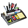 Post-it Weighted Desktop Dispenser And Organizer, 1 Pad, 50 Sheets/Pad, 1 Roll of Scotch Tape, 2 Flag Dispensers, 50 Flags/Dispenser, Grey