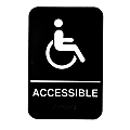 Alpine ADA Handicap Accessible Signs With Braille, 9" x 6", Black/White, Pack Of 10 Signs