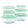 Martha Stewart 12-Piece Glass Storage Container Set With Plastic Lids, Mint 1 thumbnail image