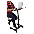 Mind Reader Adjustable Metal Standing And Sitting Laptop Cart, Black