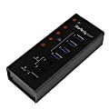 StarTech.com 4 Port USB 3.0 Hub plus 3 Dedicated USB Charging Ports (2 x 1A & 1 x 2A) - Wall Mountable Metal Enclosure 1 thumbnail image