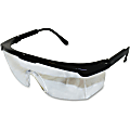 ProGuard Classic 801 Single Lens Safety Eyewear - Adjustable, Adjustable Nose-piece, Adjustable Temple, Scratch Resistant, High Visibility, Comfortable - Ultraviolet Protection - Polycarbonate Lens - Black, Clear - 12 / Box