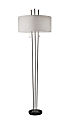 Adesso® Anderson Floor Lamp, 71"H, White Linen Shade/Black Base