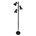 Creekwood Home Essentix 3-Light Metal Tree Floor Lamp, 64"H, Black Shades/Black Base 1 thumbnail image