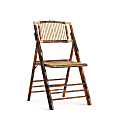 Flash Furniture American Champion Bamboo Folding Chair, Wood Grain