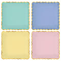 Amscan Spring Scalloped Square Plastic Plates, 7", Assorted Colors, 8 Plates Per Pack, Set Of 4 Plates 1 thumbnail image