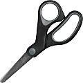 Sparco Rubber Handle Scissors, Blunt Tip, 5", Bent, Black/Gray