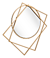 Zuo Modern Vertex Round Mirror, 31-15/16"H x 33-1/2"W x 1-13/16"D, Gold