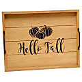 Elegant Designs Decorative Serving Tray, 2-1/4”H x 12”W x 15-1/2”D, Natural Hello Fall